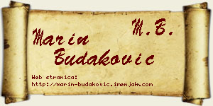 Marin Budaković vizit kartica